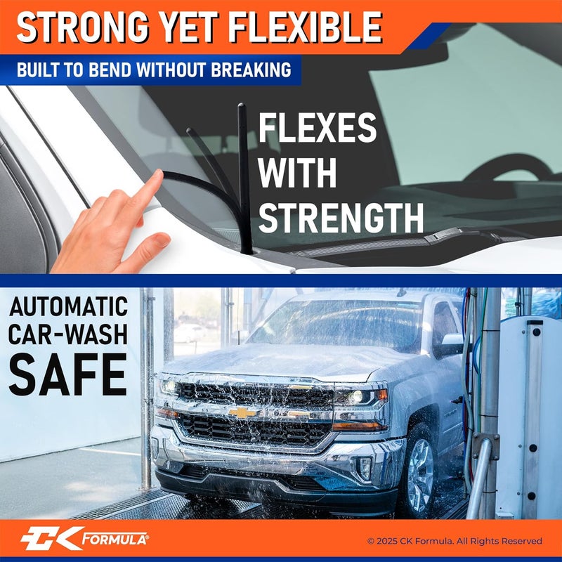CK FORMULA 7-Inch Flexible Rubber Truck Antenna for Chevy Silverado 1500 & GMC Sierra (1999–2025), Durable All-Weather Build with Copper Coil, Car Wash Safe, Short Replacement Antenna, Truck Accessories - Image 5